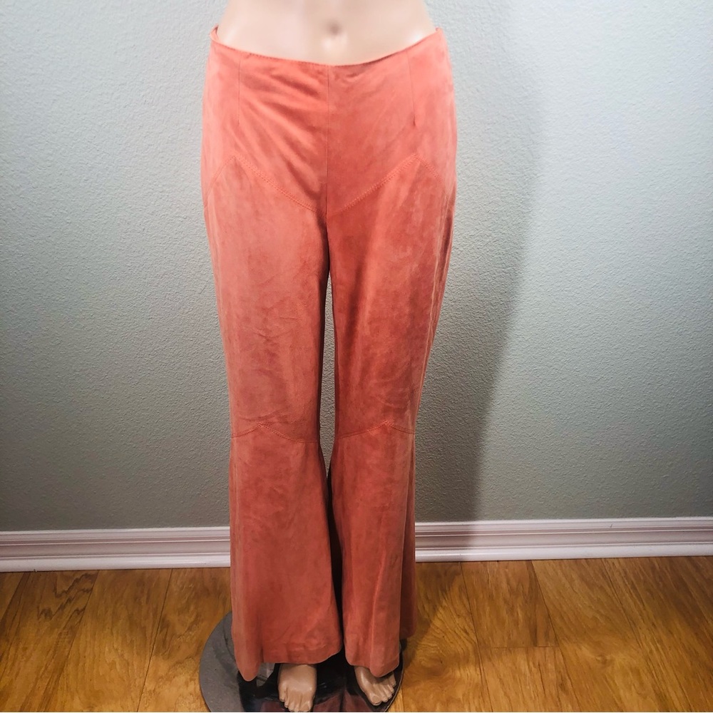 Valentino coral suede flare pants Sz 6 - Picture 7 of 16